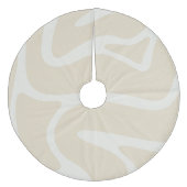 Beige Cream Simple Organic Pattern フリース ツリースカート (正面)