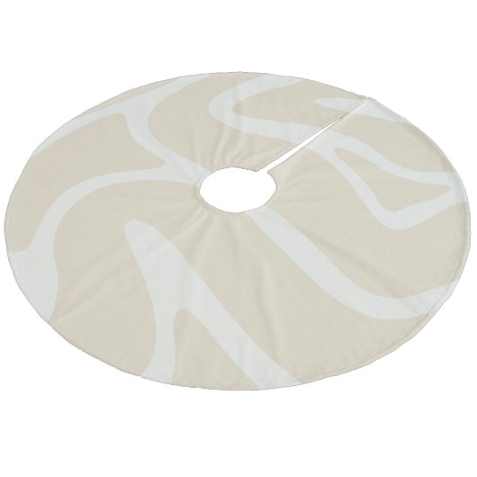 Beige Cream Simple Organic Pattern フリース ツリースカート (アングル)