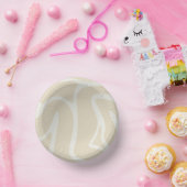 Beige Cream Simple Organic Pattern ペーパーボウル (パーティー)