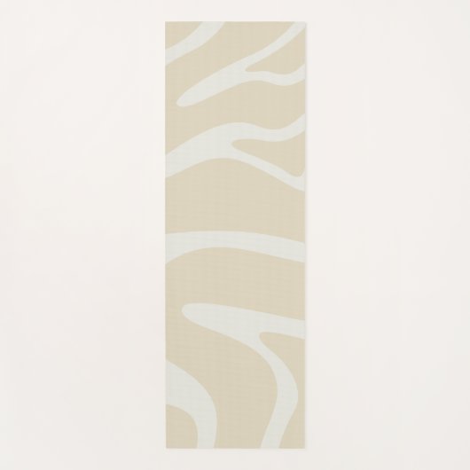 Beige Cream Simple Organic Pattern ヨガマット (正面)