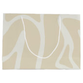Beige Cream Simple Organic Pattern ラージペーパーバッグ (裏面)