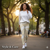 Beige Cream Simple Organic Pattern レギンス