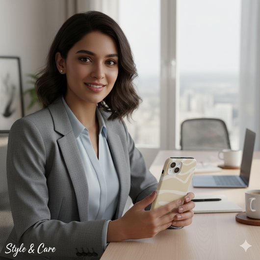 Beige Cream Simple Organic Pattern Case-Mate iPhoneケース