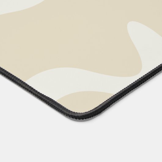 Beige Cream Simple Organic Pattern Comfort デスクマット (コーナー)