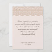 Beige Cross Christian Baptism Photo Thank You Card サンキューカード (裏面)