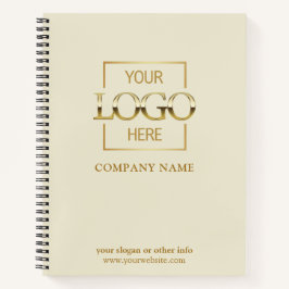 Beige Custom Business Logo Promotional Branding ノートブック