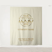 Beige Custom Business Logo Trade Show Backdrop タペストリー (正面)