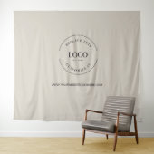 Beige Customizable backdrop Company Logo website  タペストリー (インサイチュ(横))