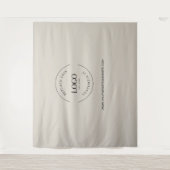 Beige Customizable backdrop Company Logo website  タペストリー (正面)