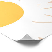 Beige Daisy – Minimalist Floral Wall Art ポスター (角)