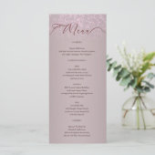 Beige Damask Ornate Wedding Menu Card メニュー (スタンド正面)
