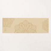 Beige Decorative Modern Mandala With Initials ヨガマット (正面(横))