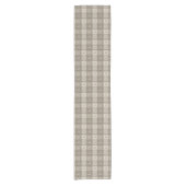 Beige Deer Plaid Pattern Classic Christmas ショートテーブルランナー (正面)