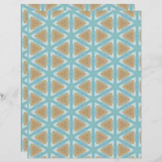 Beige diamonds on Blue watercolor scrapbook paper (正面/裏面)