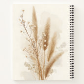 Beige Dried Flower Botanical ノートブック (裏面)