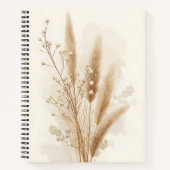 Beige Dried Flower Botanical ノートブック (正面)