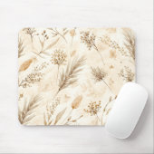 Beige Dried Flower Botanical マウスパッド (マウス)