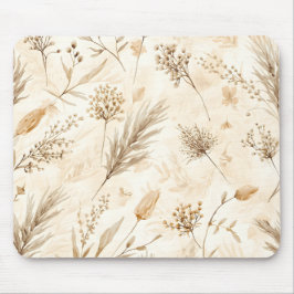 Beige Dried Flower Botanical マウスパッド