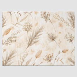 Beige Dried Flower Botanical 薄葉紙
