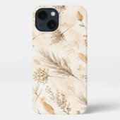 Beige Dried Flower Botanical iPhoneケース (裏面)