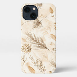 Beige Dried Flower Botanical iPhone 13ケース