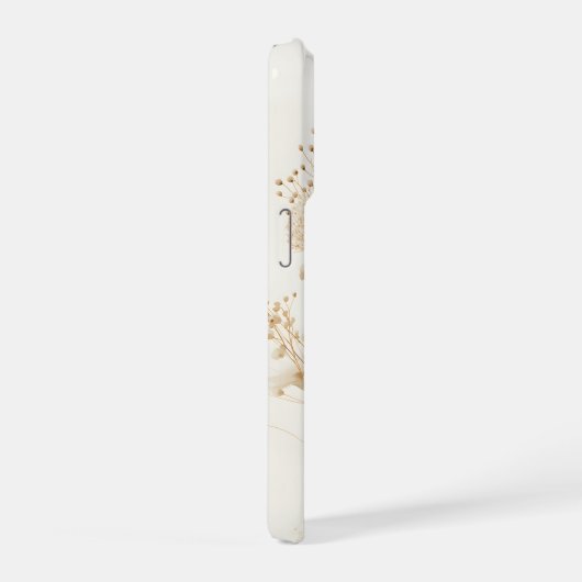Beige Dried Flower Botanical iPhoneケース (右側面)