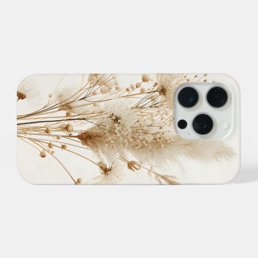 Beige Dried Flower Botanical iPhoneケース (裏面横)
