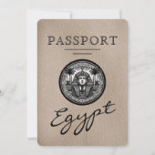 Beige Egypt Passport Wedding Invitation 招待状 (正面)