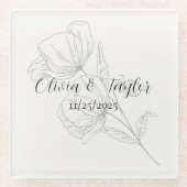 Beige Elegance ガラスコースター (正面)