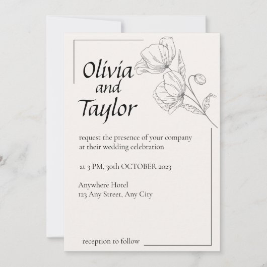 Beige Elegance  招待状 (正面)