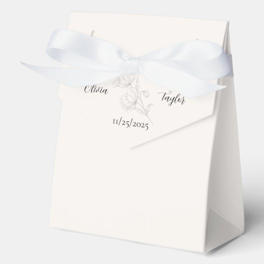 Beige Elegance Wedding Favor Boxes フェイバーボックス (正面)