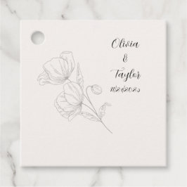 Beige Elegance Wedding Favor Tags フェイバータグ