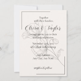 Beige Elegance Wedding Invitations v2 招待状