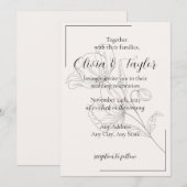 Beige Elegance Wedding Invitations v2 招待状 (正面/裏面)
