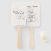 Beige Elegance Wedding Program ハンドファン (正面&裏面)