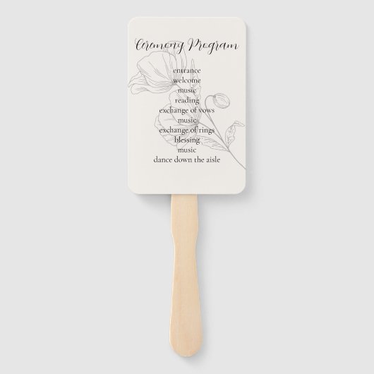 Beige Elegance Wedding Program ハンドファン (裏面)