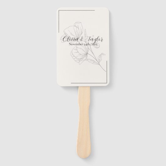 Beige Elegance Wedding Program ハンドファン (正面)