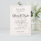 Beige Elegance Wedding Save the Date Cards セーブザデート (スタンド正面)