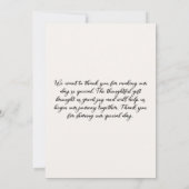 Beige Elegance Wedding Thank You Cards サンキューカード (裏面)