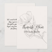 Beige Elegance Wedding Thank You Cards サンキューカード (正面/裏面)