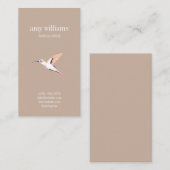 Beige elegant artistic hummingbird illustration 名刺 (正面/裏面)