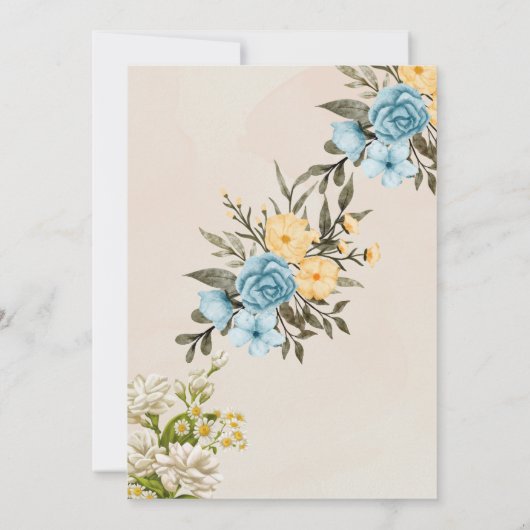 Beige elegant Wedding Card 招待状 (裏面)