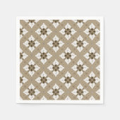 Beige ethnic damask batik seamless pattern スタンダードカクテルナプキン (正面)