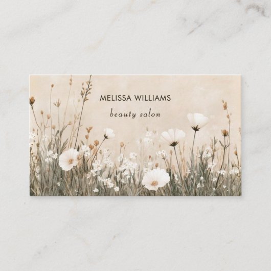 Beige Floral 名刺 (正面)