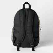 Beige Floral Backpack for Her, Customizable プリントバックパック (裏面)