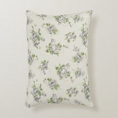 Beige Floral Decorative Pillow Cover – Elegant  アクセントクッション (正面(垂直))