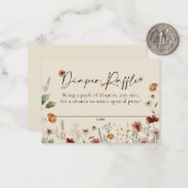 Beige Floral Diaper Raffle Baby Shower Card ノートカード (正面/裏面インサイチュ)