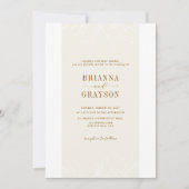 Beige Floral Elegant Minimalist Photo Back Wedding 招待状 (正面)