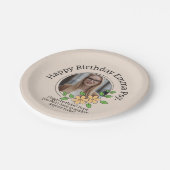 Beige Floral Frame Psychology Photo Center Text Li ペーパープレート (アングル)