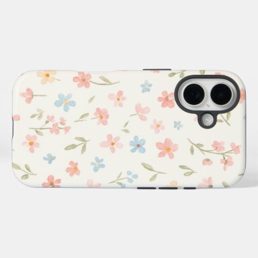 Beige Floral Phone Case Case-Mate iPhoneケース (裏面 (横))